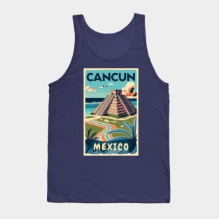 A Vintage Travel Art of Cancun - Mexico Tank Top